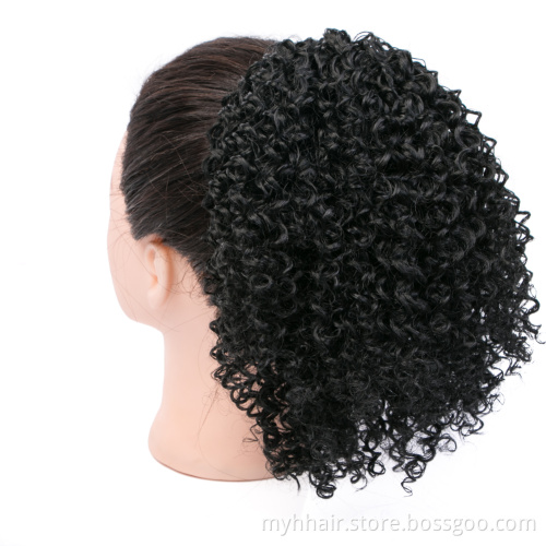 Chignon Curly Ponytail Hairpiece With Rubber 10 Inch crochet braid band hair Synthetic Ponytail Hair Extension with Clip-in